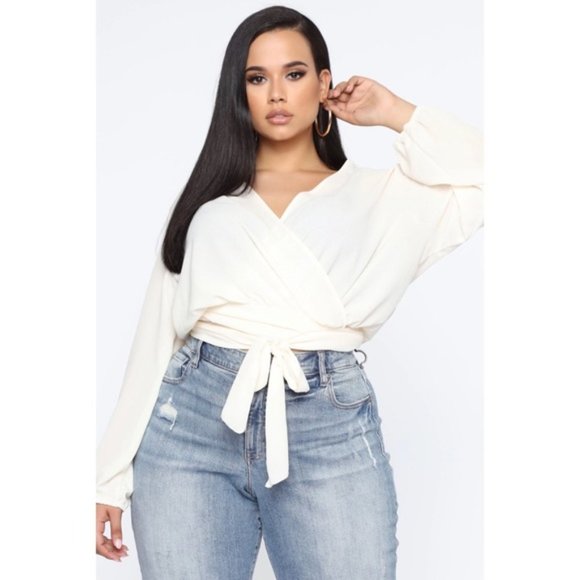 Fashion Nova Tops - Fashion Nova | Women’s Ivory Little White Lies Top 2X
